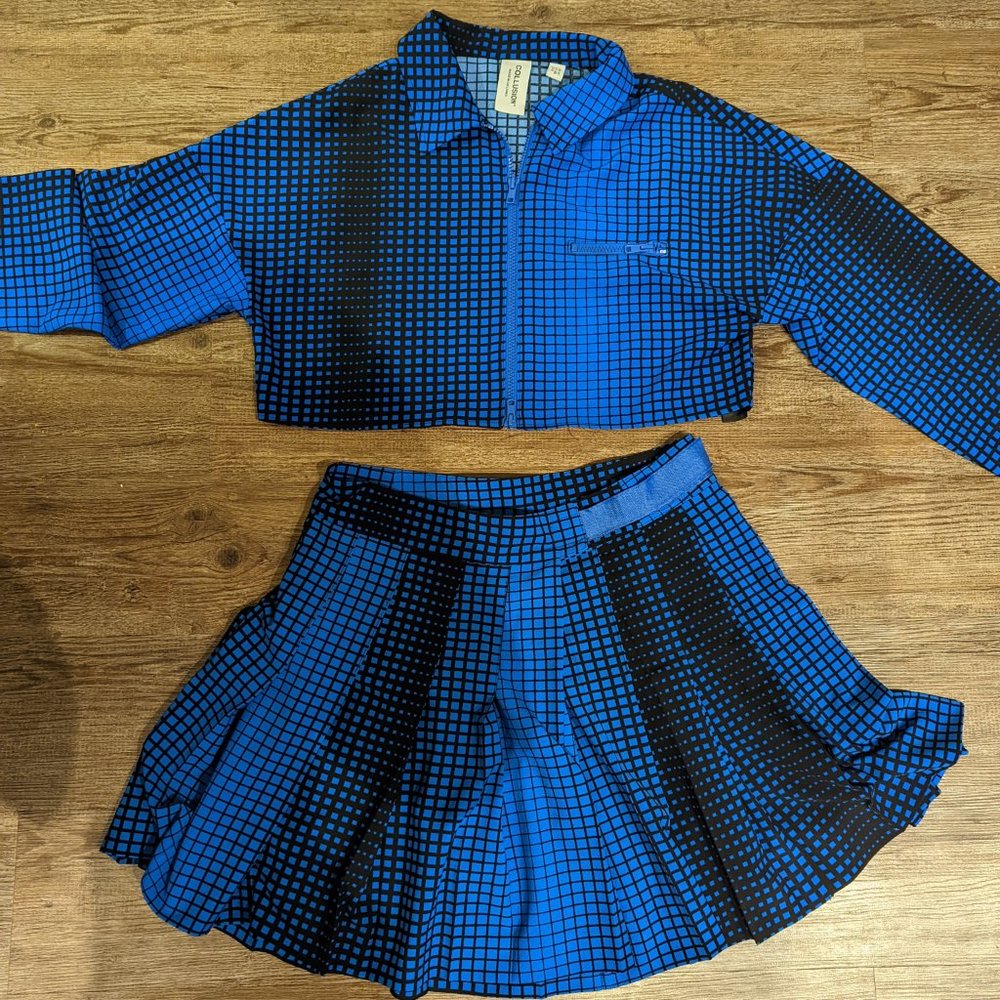 ASOS COLLUSION 2 Piece Pleated Mini Skirt and Shirt